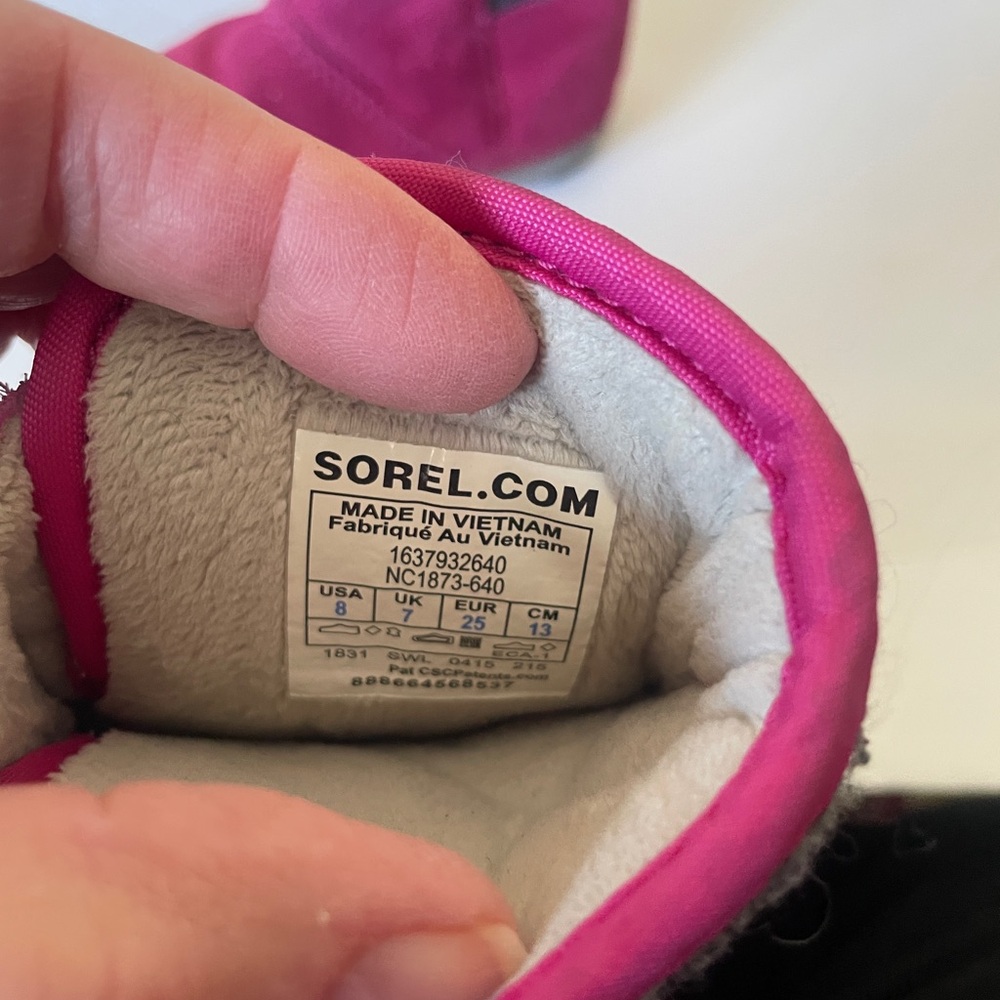 Sorel Kids' Fuchsia and Charcoal Boots - Picture 2 of 5